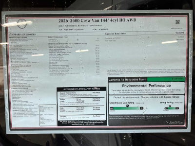 2026 Mercedes-Benz Sprinter 2500 Standard Roof I4 Diesel HO 144" AWD