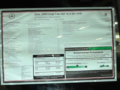 2026 Mercedes-Benz Sprinter 2500 Standard Roof I4 Diesel HO 144" AWD