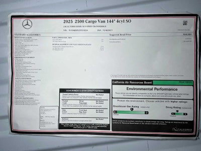 2025 Mercedes-Benz Sprinter 2500 Standard Roof I4 Diesel 144" RWD