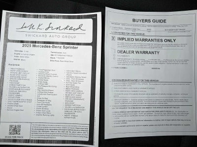 2025 Mercedes-Benz Sprinter 2500 Standard Roof I4 Diesel 144" RWD