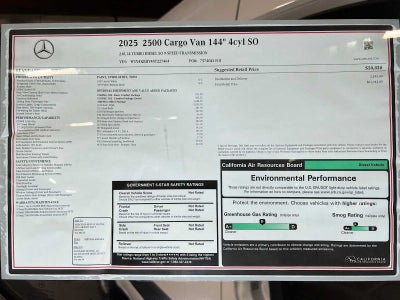 2025 Mercedes-Benz Sprinter 2500 Standard Roof I4 Diesel 144" RWD