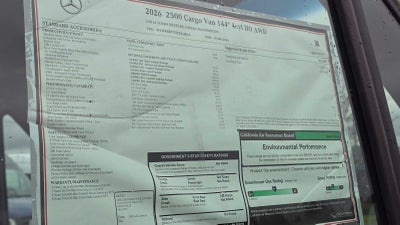 2026 Mercedes-Benz Sprinter 2500 Standard Roof I4 Diesel HO 144" AWD